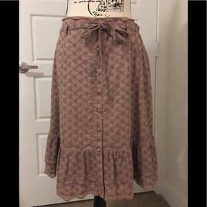 Anthropologie Lavender Prairie A-line Skirt